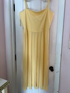 aerie Pale Yellow Maxi Dress with Spaghetti Straps size XXL